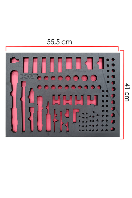 Dorf Takım Arabası Içi Düzenleyici Boş Eva Organizer Lokma ve Cırcır Kol Için 110 Adet Bölmeli Sünger 55,5cm x 41 cm - Thumbnail