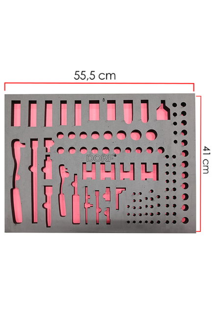 Dorf Takım Arabası Içi Düzenleyici Boş Eva Organizer Lokma ve Cırcır Kol Için 110 Adet Bölmeli Sünger 55,5cm x 41 cm