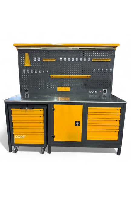 DORF - DORF Takım Tezgahı – 2.40 Metre | Takım Arabalı, 5 Gözlü, LED Aydınlatmalı