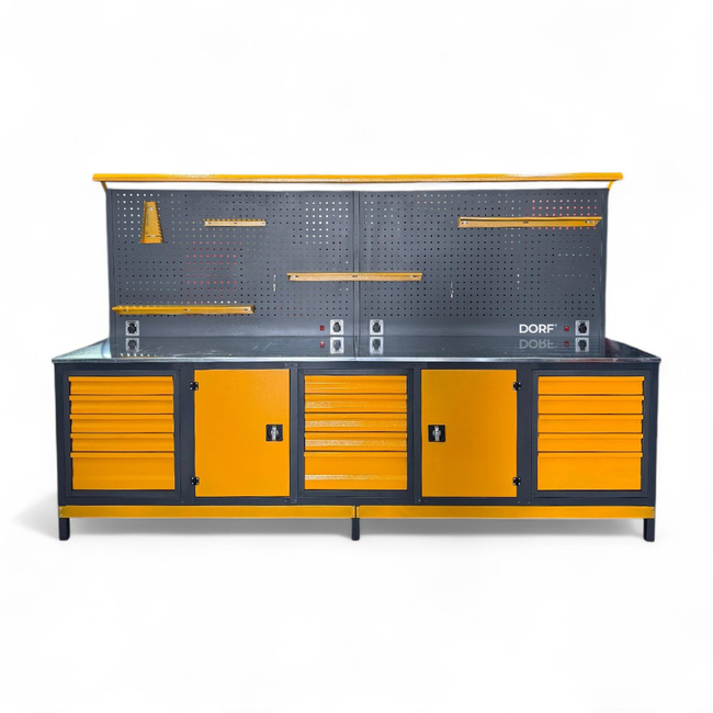 DORF - DORF PRO SERİ Takım Tezgahı – 3 Metre Model (Siyah & Turuncu)