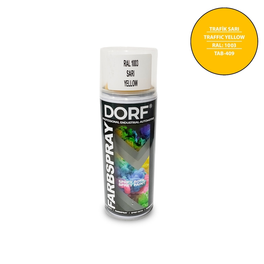 DORF Taksi Sarı Sprey Boya Akrilik RAL1003 400ml - 1