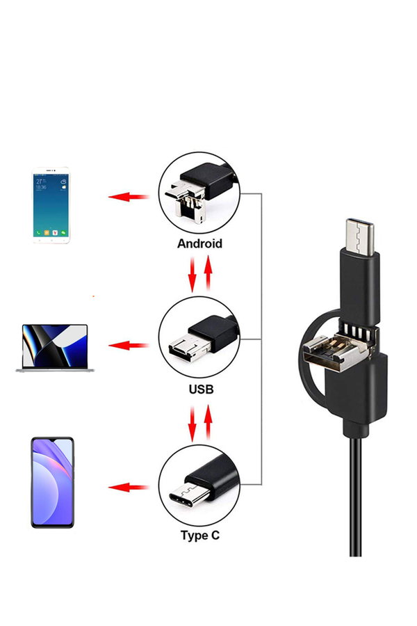 DORF Telefon ve Tablet İçin 3.9mm Endoskopi Cihazı Motor İçi Görüntüleme Yılan Kamera - 2