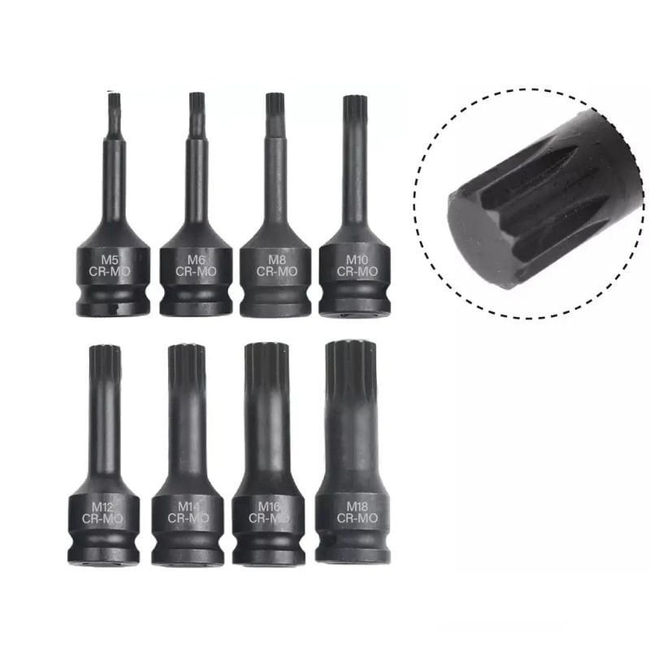 Dorf Tools 1/2 Siyah Xzn Seti 8 Parça