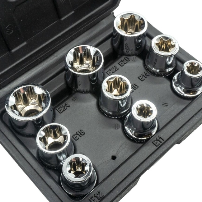 Dorf Tools 1/2 E Torx Lokma Seti 9 Parça - Thumbnail