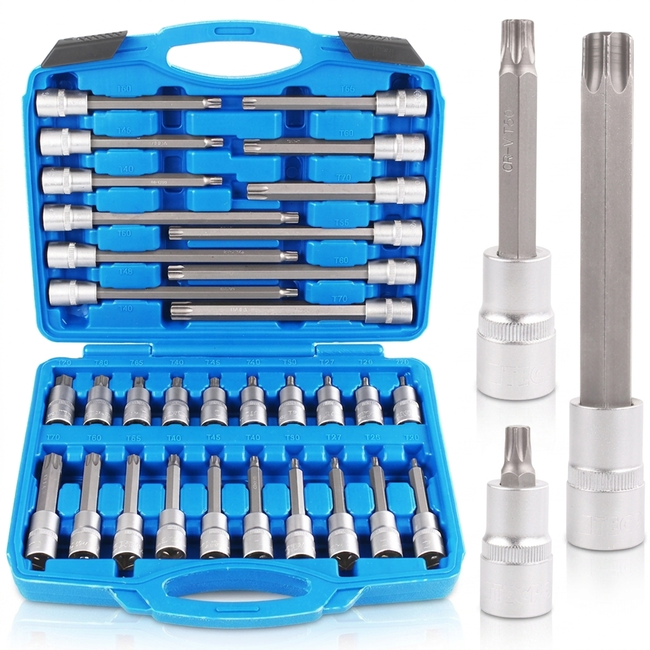 Dorf Tools 32 Parça 1/2 Ekstra Uzun - Uzun - Kısa Torx Lokmalı Bits Seti Çantalı - Thumbnail