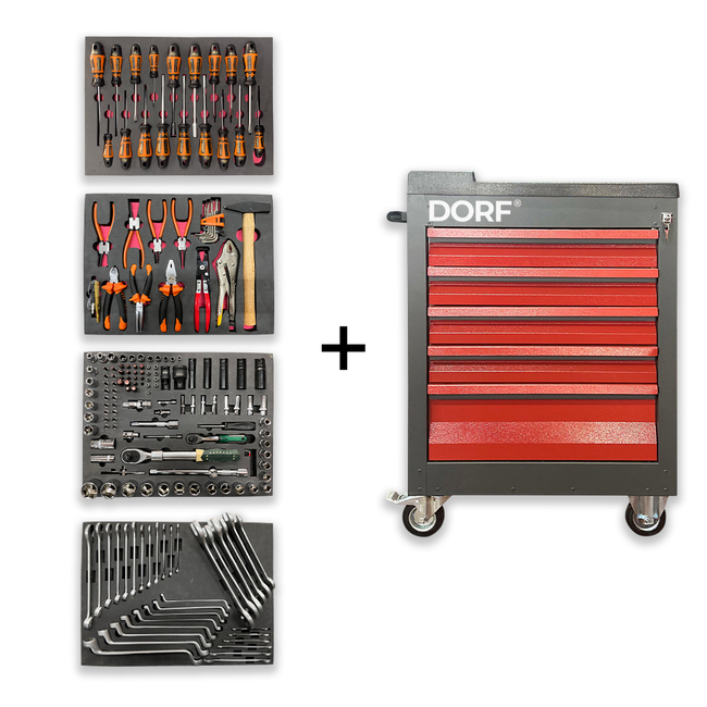 DORF TOOLS 5 Çekmeceli Dolu Takım Arabası – Profesyonel Set - Thumbnail