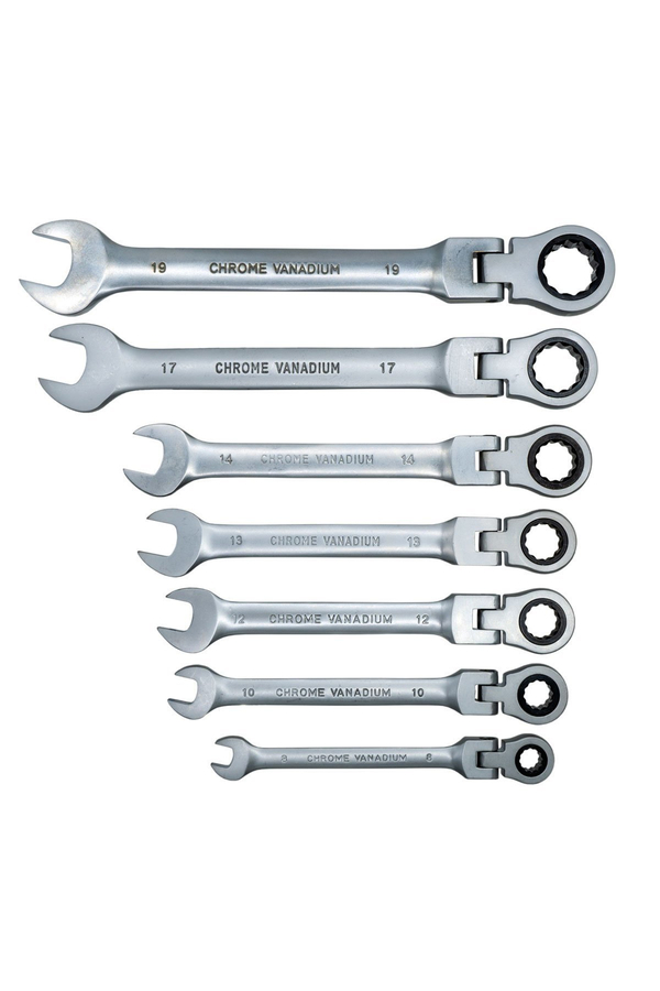 Dorf Tools 7 Parça Mafsallı Cırcır Kombine Anahtar Takımı - 3