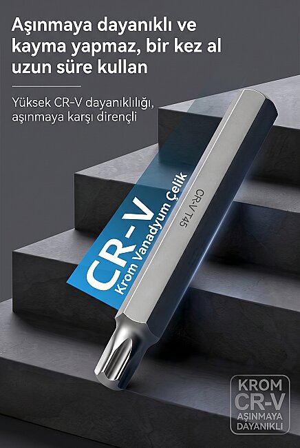 Dorf Tools 75 Parça Profesyonel Torx, Allen, M Tipi ve Ribe Bits Uç Seti (CR-V Çelik) - 4