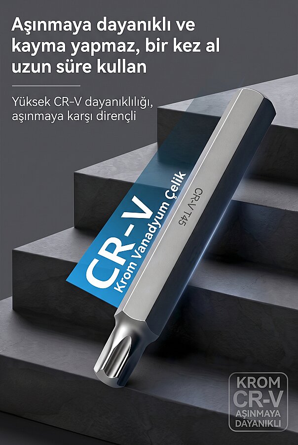 Dorf Tools 75 Parça Profesyonel Torx, Allen, M Tipi ve Ribe Bits Uç Seti (CR-V Çelik) - 4