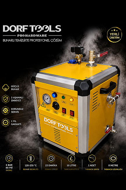 Dorf Tools BOM Makina Profesyonel Buharlı Temizlik Makinesi 10 Litre