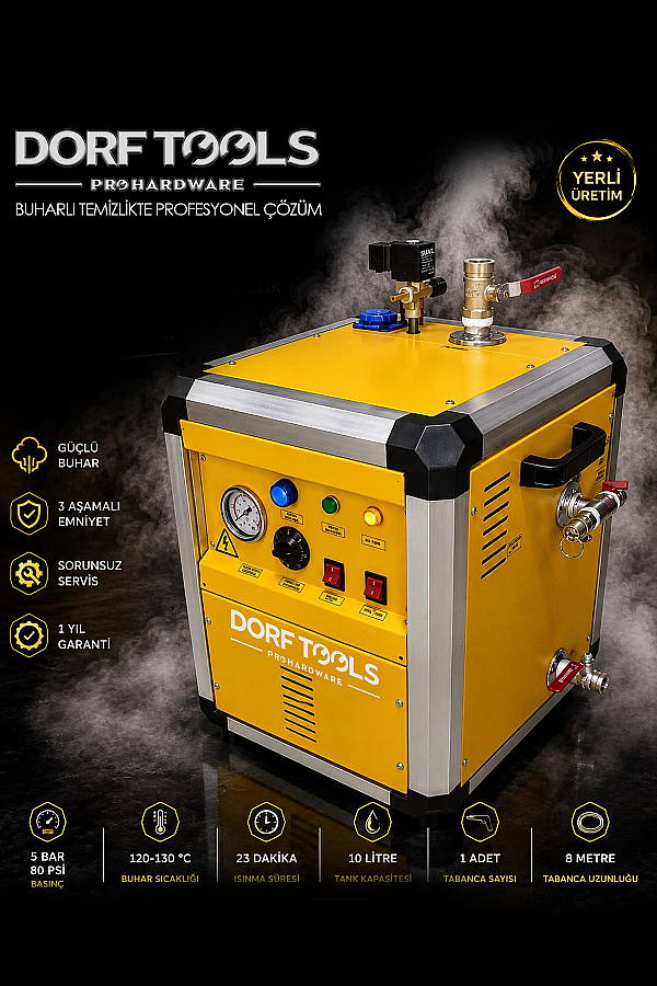 Dorf Tools BOM Makina Profesyonel Buharlı Temizlik Makinesi 10 Litre - 1