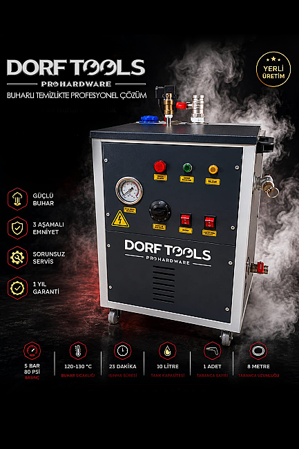 Dorf Tools Bom Profesyonel Buhar Makinesi 10 Litre