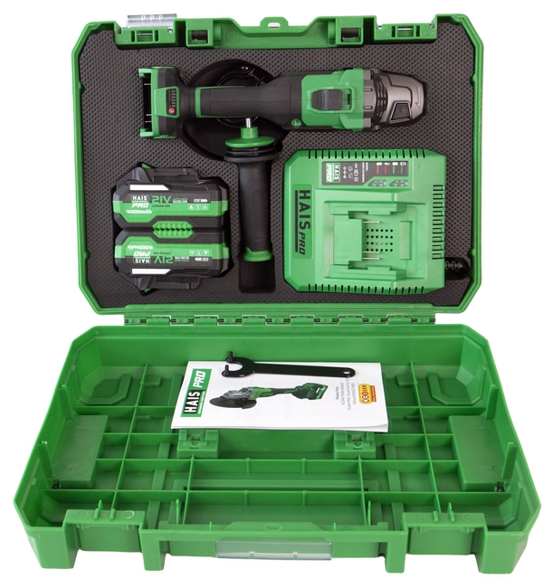 HAISPRO Profesyonel Akülü Taşlama Makinası 21 V Çift Akülü 4.0 Ah Çantalı - Thumbnail