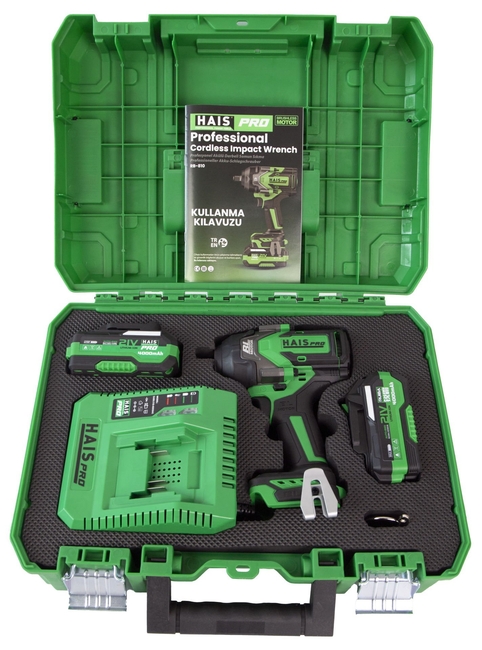 HAISPRO Profesyonel Darbeli Somun Sıkma 1100 Nm 4.0 AH 21 V Çift Akülü - Thumbnail