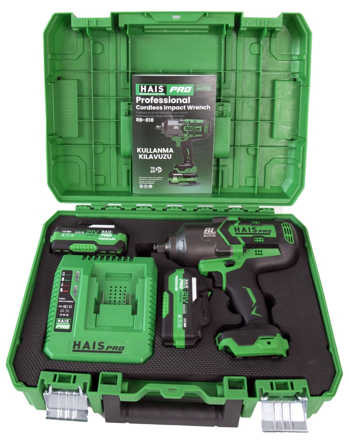 HAISPRO Profesyonel Darbeli Somun Sıkma 1300 Nm 21 V 4.0 Ah Çift Akülü - 3