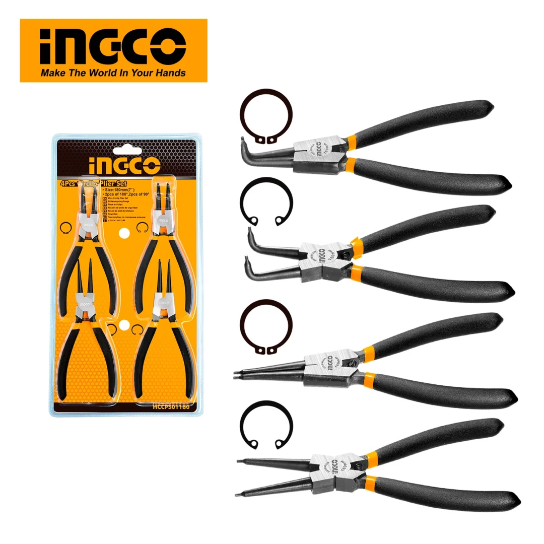 İngco 4 Parça Profesyonel Segman Pense Seti 180mm Tam Set - Thumbnail