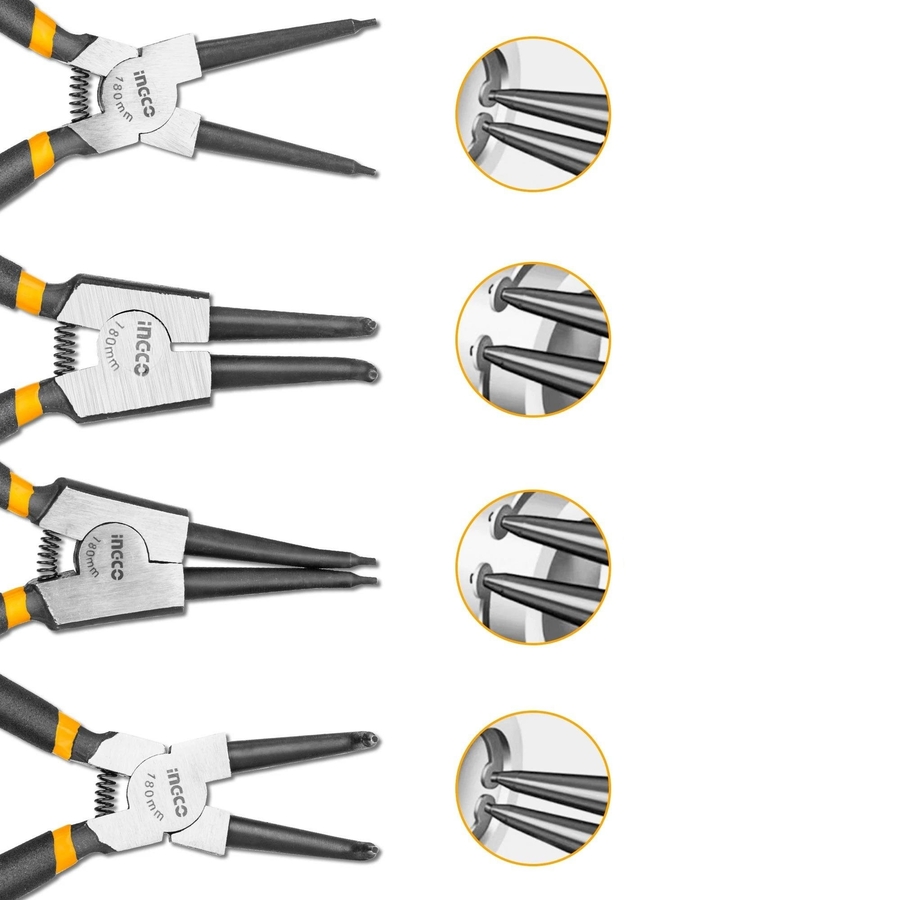 İngco 4 Parça Profesyonel Segman Pense Seti 180mm Tam Set - 2