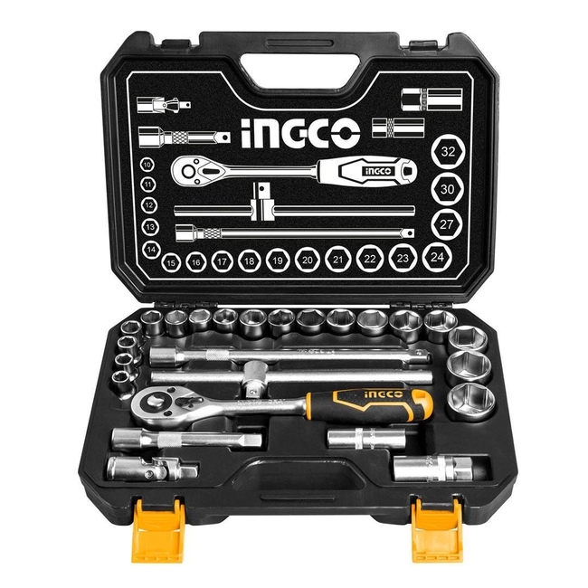 INGCO - İngco HKTS12251 Endüstriyel 25 Parça 1/2'' Lokma Seti