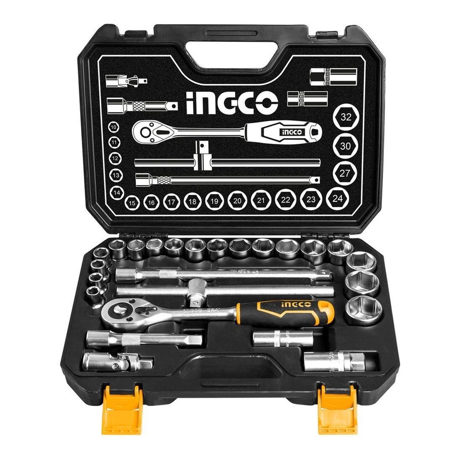 İngco HKTS12251 Endüstriyel 25 Parça 1/2'' Lokma Seti - 1