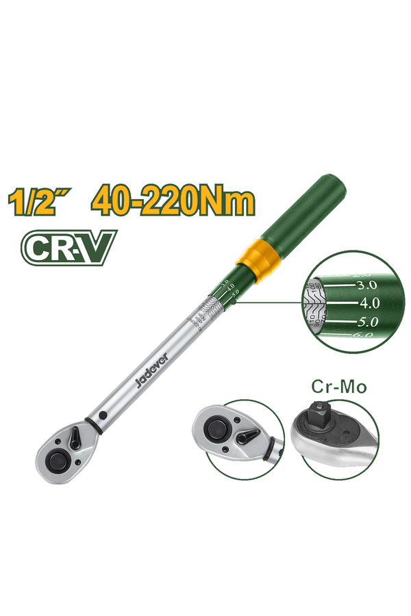 Jadever 1/2 Tork Kolu 40-220Nm Çantalı Kalibrasyonlu 430mm - 1