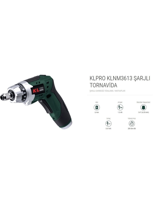 KL PRO KLNM3613 Şarjlı Tornavida - Thumbnail