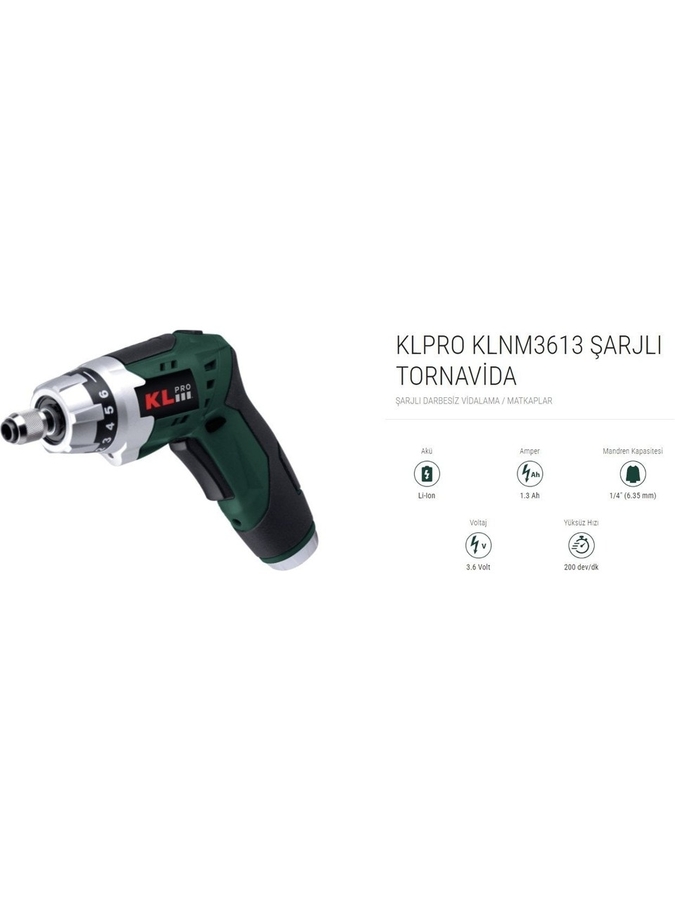 KL PRO KLNM3613 Şarjlı Tornavida - 5