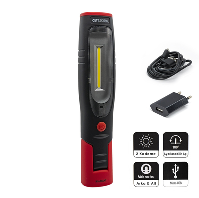 Ceta Form Lu-Max Şarjlı Led Çalışma Lambası-400 Lümen R10-MAX2 - 3
