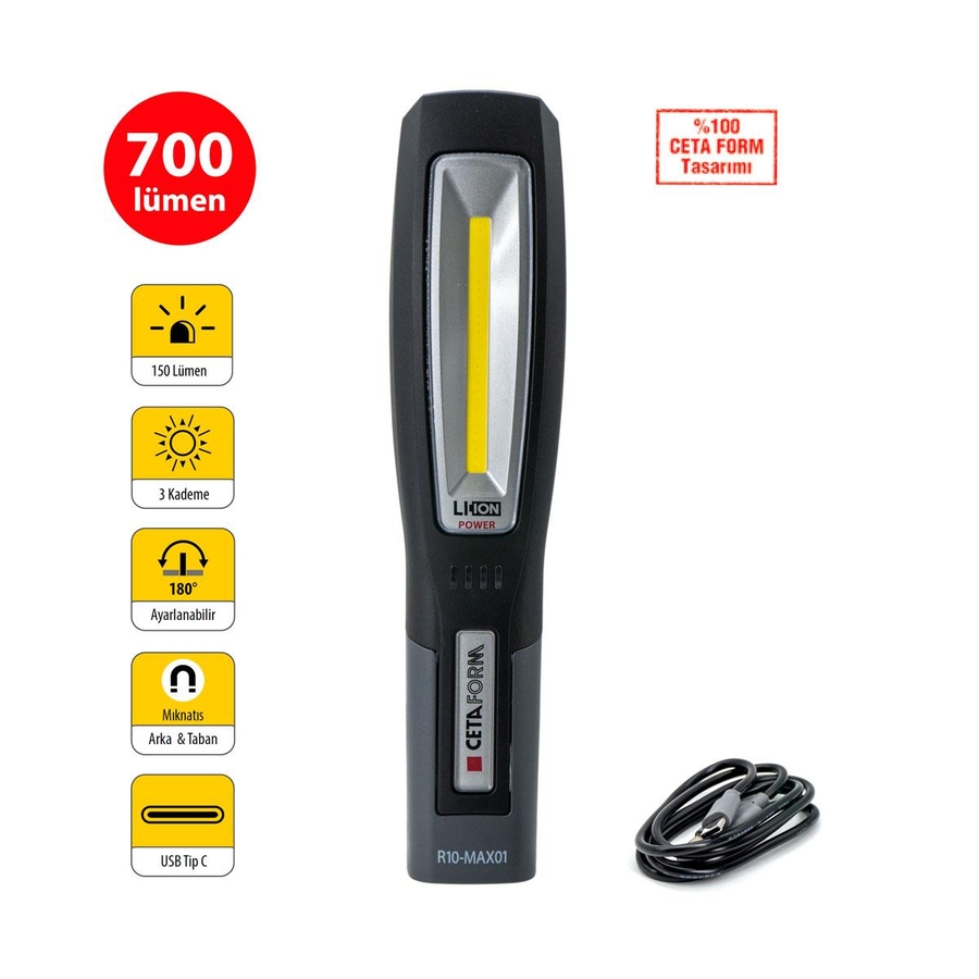 Ceta Form 700 Lümen Şarjlı Led Çalışma Lambası R10-MAX01 - 1