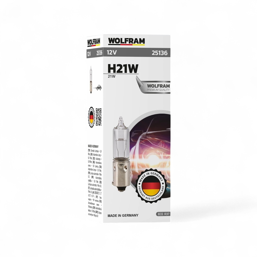 WOLFRAM Tekli H21 Ampul Civalı Mercekli 12V 21W (1 Ampul) - 2