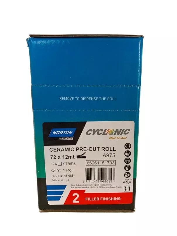 Norton A975 Cyclonic Rulo Rende Zımpara Kırmızı 72 x 12 Mt - 1