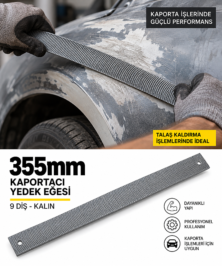 Nttools NT8001Y09 Kalın 9 Diş Yedek Eğe | Profesyonel Yedek Eğe Ucu - 3