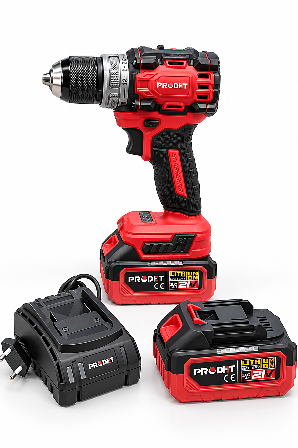 PRODHT D18000112 21V 3.0Ah Şarjlı Vidalama Matkap 50 Nm Çift Akülü Kömürsüz - 3