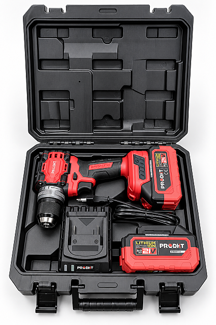 PRODHT D18000112 21V 3.0Ah Şarjlı Vidalama Matkap 50 Nm Çift Akülü Kömürsüz - 4