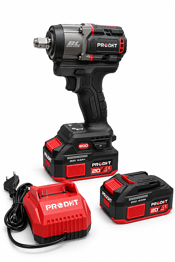 PRODHT D18000200 1/2" Şarjlı Somun Sıkma 800 Nm 20V 4.0Ah Çift Akülü Kömürsüz - 3
