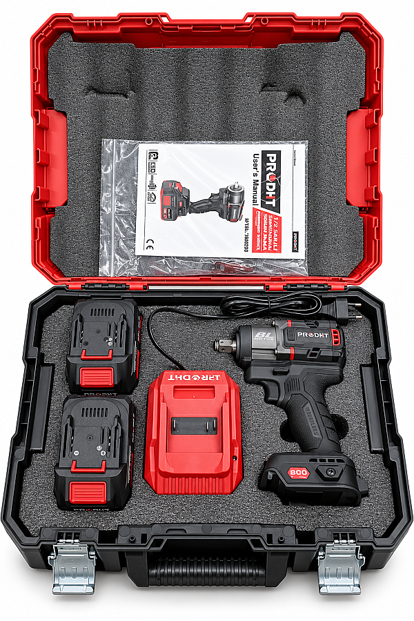 PRODHT D18000200 1/2" Şarjlı Somun Sıkma 800 Nm 20V 4.0Ah Çift Akülü Kömürsüz - 4