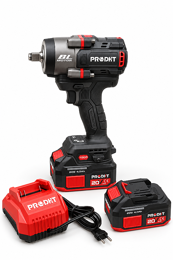 PRODHT D18000201 1/2" Şarjlı Somun Sıkma 1000 Nm 20V 4.0Ah Çift Akülü Kömürsüz - 4