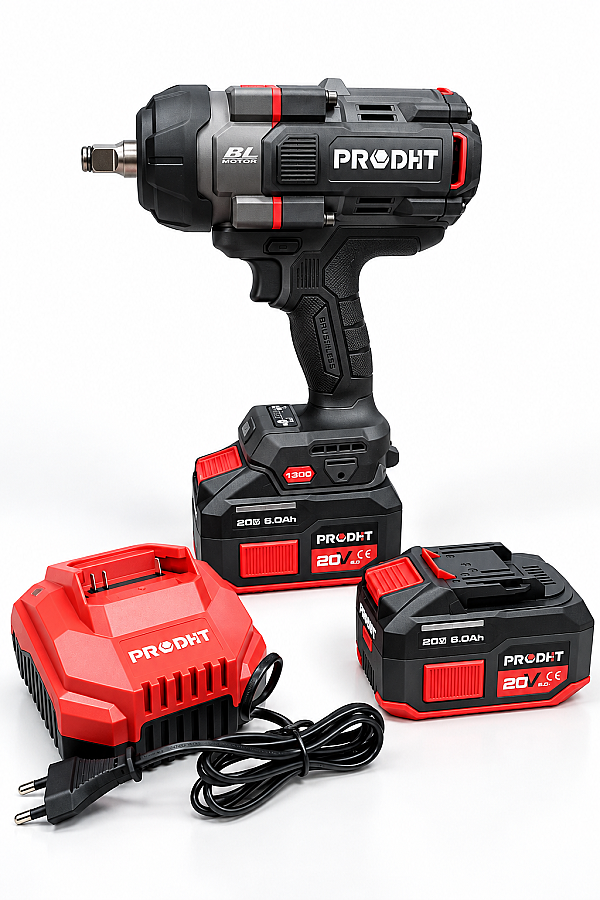 PRODHT D18000202 1/2" Şarjlı Somun Sıkma 1300 Nm 20V 6.0Ah Çift Akülü Kömürsüz - 3