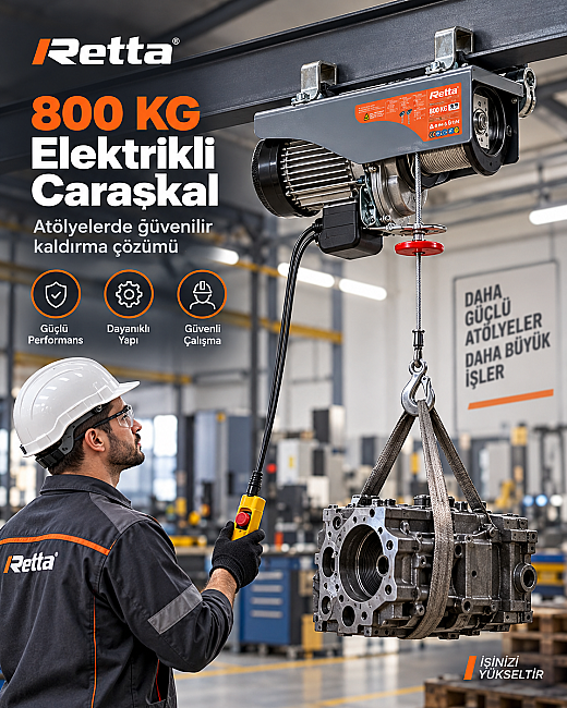 Retta REC0800 Elektrikli Caraskal Vinç 800 Kg – Elektrikli Halatlı Yük Kaldırma Vinci - Kopya