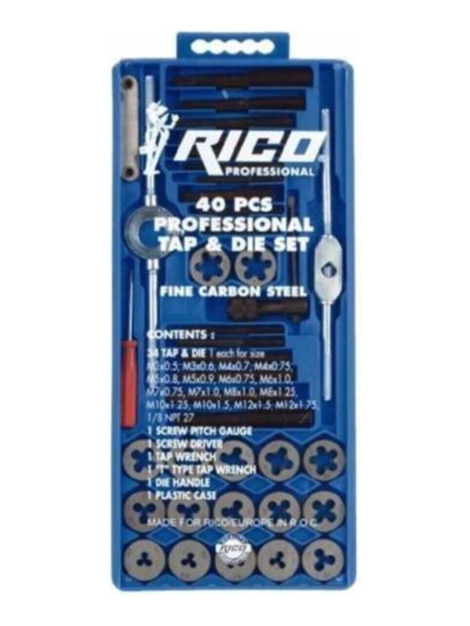 Rico 40 Parça Klavuz Pafta Seti Metrik Set Profesyonel Set - 1