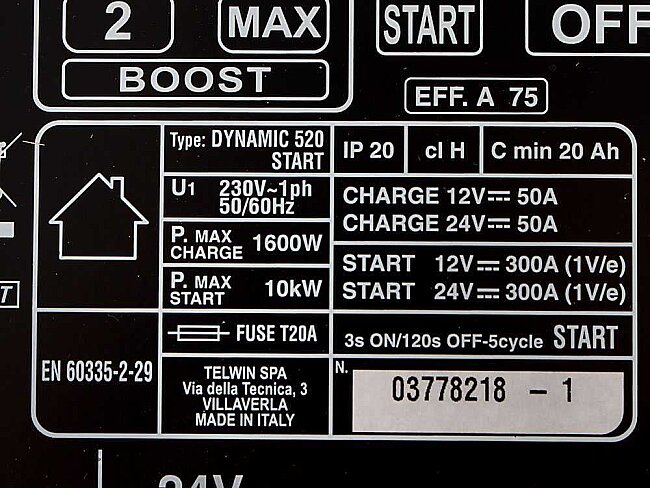 Telwin Dynamic 520 Start Araç Şarj Cihazı 12/24V 230V - 4