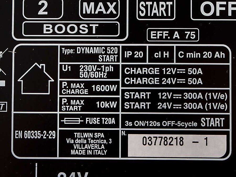 Telwin Dynamic 520 Start Araç Şarj Cihazı 12/24V 230V - 4