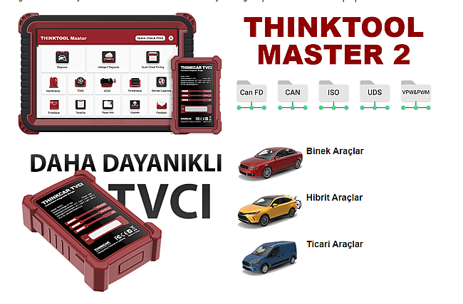 Thinktool Master 2 Arıza Tespit Cihazı ve Online Programlama Cihazı - 5