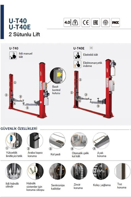 UNITE 4 Ton Tam Otomatik Lift Oto Kilitli 380 V U-T40EF - Thumbnail