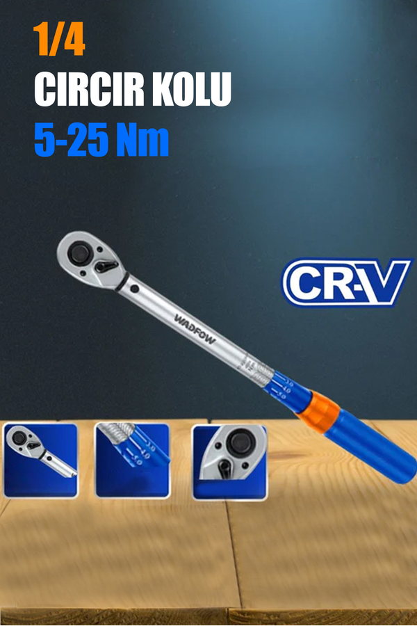 Wadfow 1/4 Tork Kolu 5-25 Nm Çantalı 238mm - 2