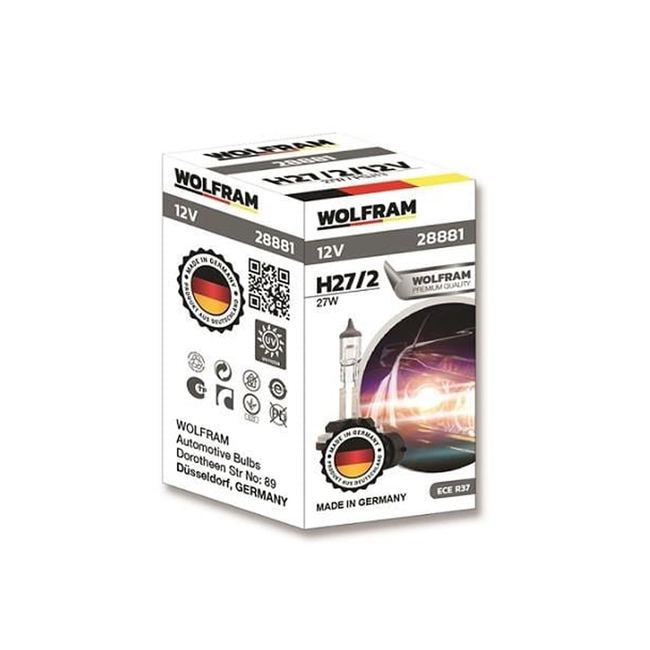 WOLFRAM 12V H27 AMPUL 27W (L SOKET) GERMANY - Thumbnail