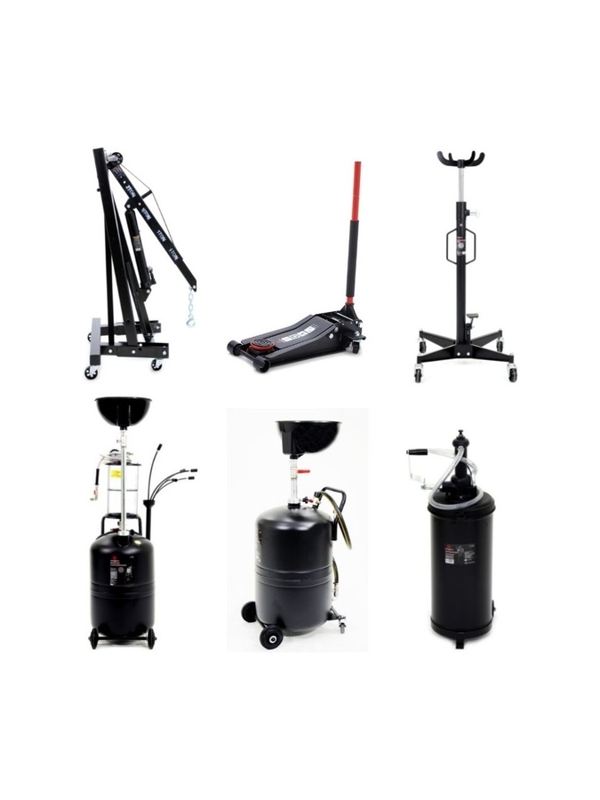 Worldforce 6'lı Set 1,5 Ton Vinç ve 3ton Kriko ve 100 Lt Yağ Çekme ve 100 Lt Yağ Boşaltama ve 500 kg Şanzıman Kriko ve 18 Lt Şanzıman Turlu Yağ Pompası - 1