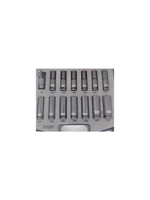 Wossen 1/2 14 Parça Siyah Lokma Takımı Profesyonel Havalı Orjinal Güçlendirilmiş Çelik - Thumbnail