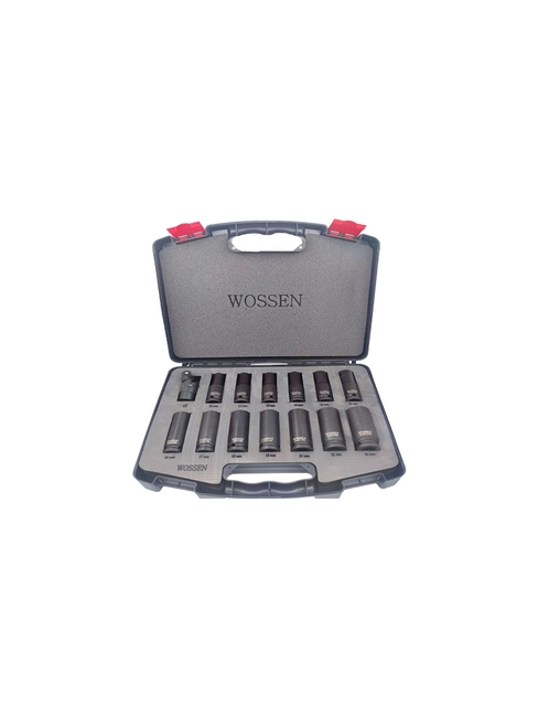 Wossen 1/2 14 Parça Siyah Lokma Takımı Profesyonel Havalı Orjinal Güçlendirilmiş Çelik - Thumbnail